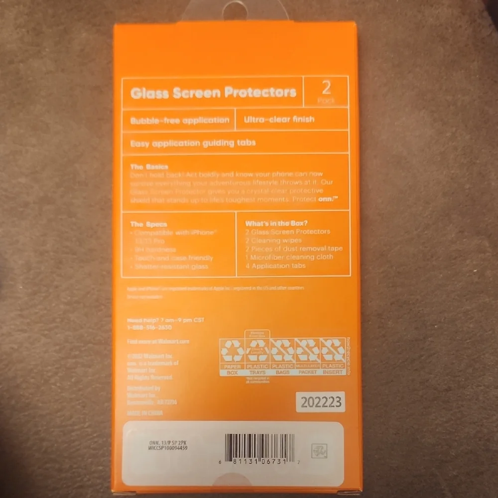 Protect Onn Orange Screen Protector for iPhone 13/13 Pro